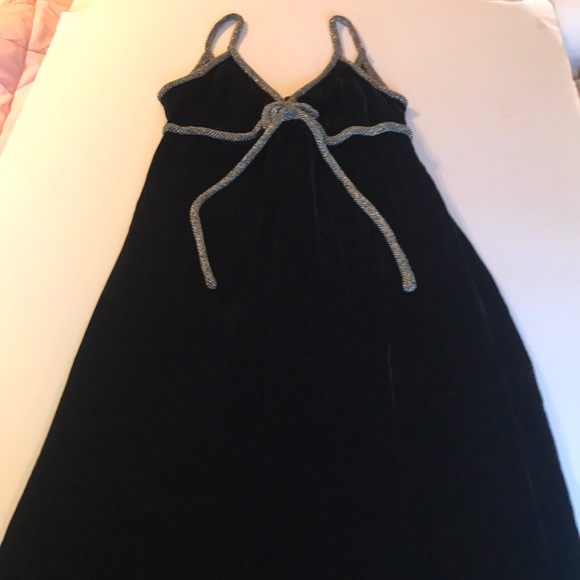 True Vintage Velvet Maxi Long Dress Prom Formal Old Hollywood Full Black Gown - Picture 2 of 12